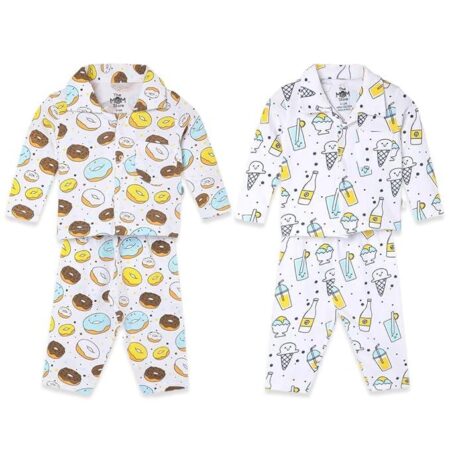 Kids Pajama Set Combo | Cotton |Night Suit | Sleepwear for Baby-My Smoothie-Sweet like a Doughnut