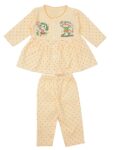 Baby Girl's Fabulous Collection of Printed Full Sleeves Soft Hosiery Cotton Vests,Frock with Pyjama Pants Dress for Kids Infant Toddler (Set of 3)