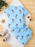 Kids Printed T-Shirt and Shorts Set, Light Blue, Summer Casual Wear | Girls Pyjamas Set