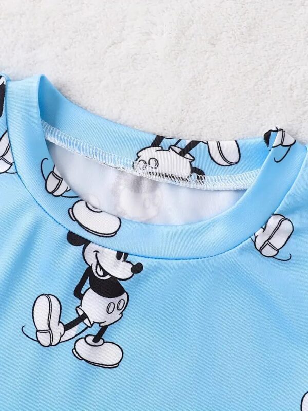 Kids Printed T-Shirt and Shorts Set, Light Blue, Summer Casual Wear | Girls Pyjamas Set