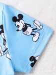 Kids Printed T-Shirt and Shorts Set, Light Blue, Summer Casual Wear | Girls Pyjamas Set