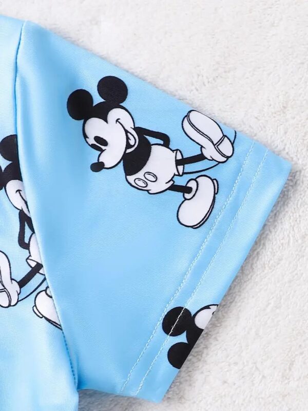 Kids Printed T-Shirt and Shorts Set, Light Blue, Summer Casual Wear | Girls Pyjamas Set