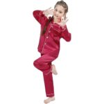 Kid's Pure Satin Full Sleeves Night Suit/Dress for Girls Full Pajama & Top Sleep Suit