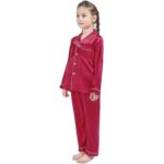 Kid's Pure Satin Full Sleeves Night Suit/Dress for Girls Full Pajama & Top Sleep Suit