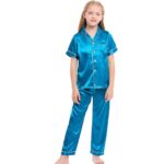 Kid's Pure Satin Full Sleeves Night Suit/Dress for Girls Full Pajama & Top Sleep Suit