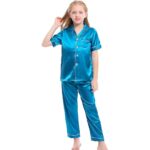 Kid's Pure Satin Full Sleeves Night Suit/Dress for Girls Full Pajama & Top Sleep Suit