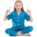 Kid's Pure Satin Full Sleeves Night Suit/Dress for Girls Full Pajama & Top Sleep Suit