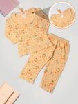 KIDS WEAR Girls Night Suit | Cotton Printed Full Sleeve Night Suit, Sleepwear for Girl, Loungewear T-Shirt & Pyjama Set, Sleepsuit for Girl, Nightdress for Girls