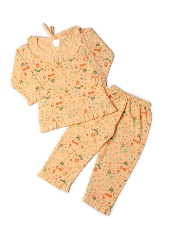 KIDS WEAR Girls Night Suit | Cotton Printed Full Sleeve Night Suit, Sleepwear for Girl, Loungewear T-Shirt & Pyjama Set, Sleepsuit for Girl, Nightdress for Girls