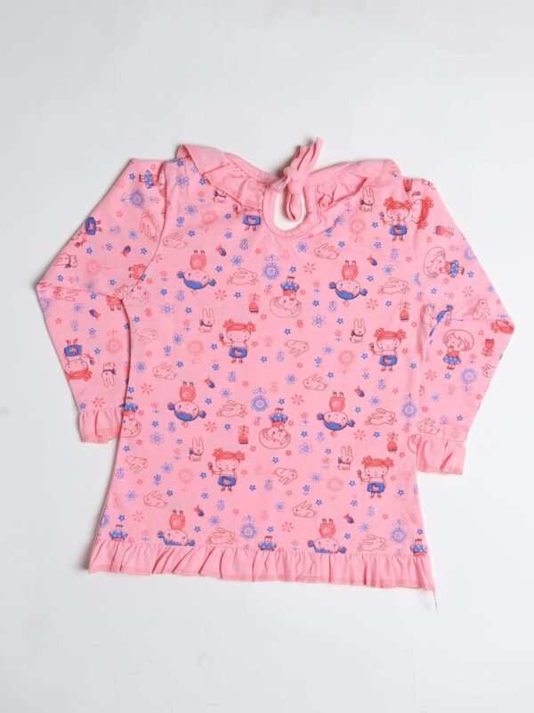 KIDS WEAR Girls Night Suit | Cotton Printed Full Sleeve Night Suit, Sleepwear for Girl, Loungewear T-Shirt & Pyjama Set, Sleepsuit for Girl, Nightdress for Girls