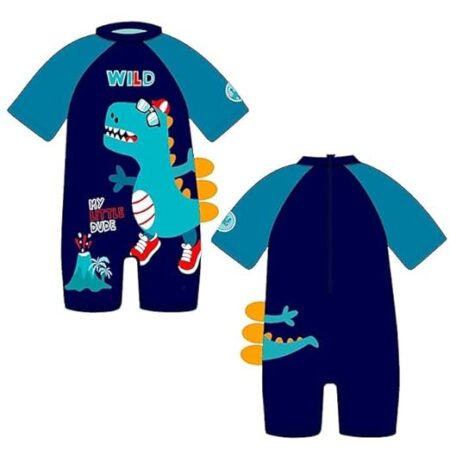 Baby Kids One Piece Swimwear Sun Protection Quick Swimming Suit Design Toddler Summer Bathing Suit for Girls Baby Boys Kids (Pack of 1)