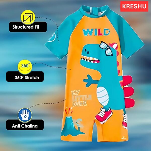 Baby Kids One Piece Swimwear Sun Protection Quick Swimming Suit Design Toddler Summer Bathing Suit for Girls Baby Boys Kids (Pack of 1)