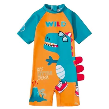 Baby Kids One Piece Swimwear Sun Protection Quick Swimming Suit Design Toddler Summer Bathing Suit for Girls Baby Boys Kids (Pack of 1)