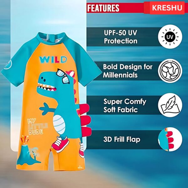 Baby Kids One Piece Swimwear Sun Protection Quick Swimming Suit Design Toddler Summer Bathing Suit for Girls Baby Boys Kids (Pack of 1)