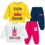 Baby Girl Regular Fit Cotton T-Shirts and Pyjamas Set