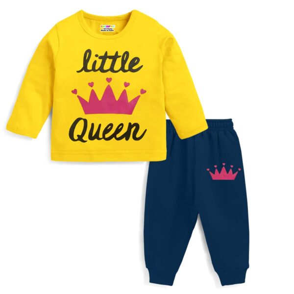 Baby Girl Regular Fit Cotton T-Shirts and Pyjamas Set