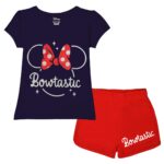 Girls Regular Fit Cotton T-Shirts and Shorts (12-18 Months, Multi-Colored)