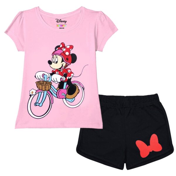 Girls Regular Fit Cotton T-Shirts and Shorts (12-18 Months, Multi-Colored)