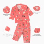 Cotton Night Suit for Boys, Multicolor, Pajama Set for Kids Girls & Boys