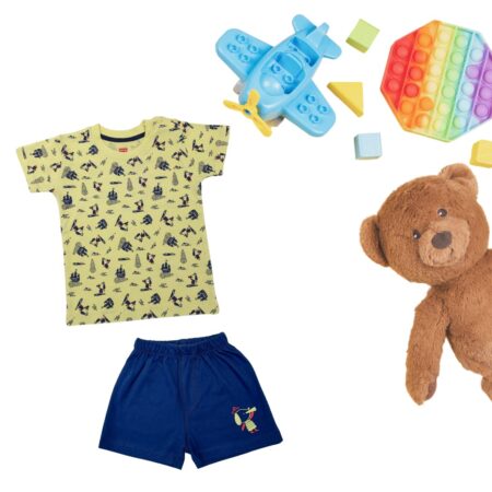 LuvLap Baby Boys & Girls Regular Fit 100% Cotton Half Sleeve Jhabla & Shorts Set Pack of 3