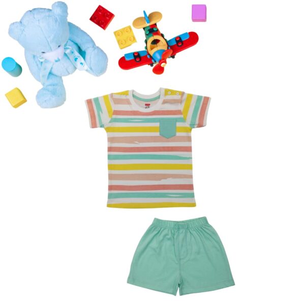 Baby Boys & Girls Regular Fit 100% Cotton Half Sleeve & Shorts Set Pack of 3