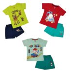 Baby Boys & Girls Regular Fit 100% Cotton Half Sleeve & Shorts Set Pack of 3