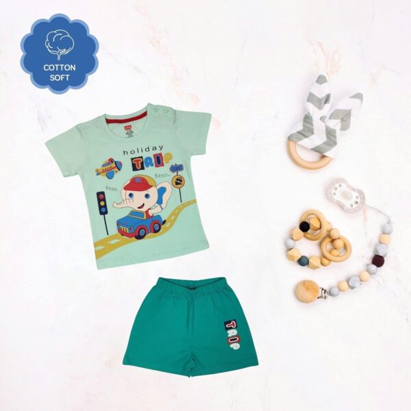 Baby Boys & Girls Regular Fit 100% Cotton Half Sleeve & Shorts Set Pack of 3