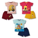 Baby Boys & Girls Regular Fit 100% Cotton Half Sleeve & Shorts Set Pack of 3