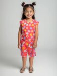 Girl's Cotton Printed Top T-Shirt & Pant/Payjama/Legging/Capri/Skirt Clothing Set -Pack-1