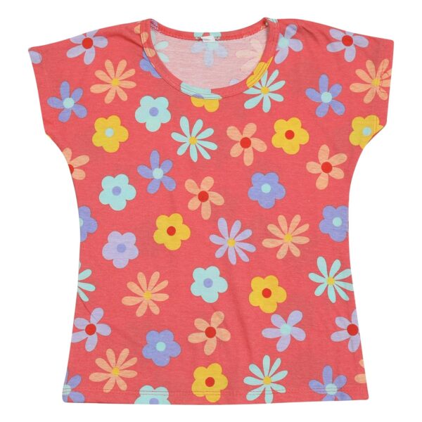 Girl's Cotton Printed Top T-Shirt & Pant/Payjama/Legging/Capri/Skirt Clothing Set -Pack-1