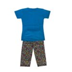 Pure Cotton Printed Pyjama Set for Girls Pack of 4 | Sleepwear | Night Suit, Night Wear | T-Shirt & Pyjama | Age 1 to 2 Years | Navy Blue-Blue-Gray-Pink