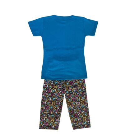 NK Trendz Pure Cotton Printed Pyjama Set for Girls Pack of 4 | Sleepwear | Night Suit, Night Wear | T-Shirt & Pyjama | Age 1 to 2 Years | Navy Blue-Blue-Gray-Pink