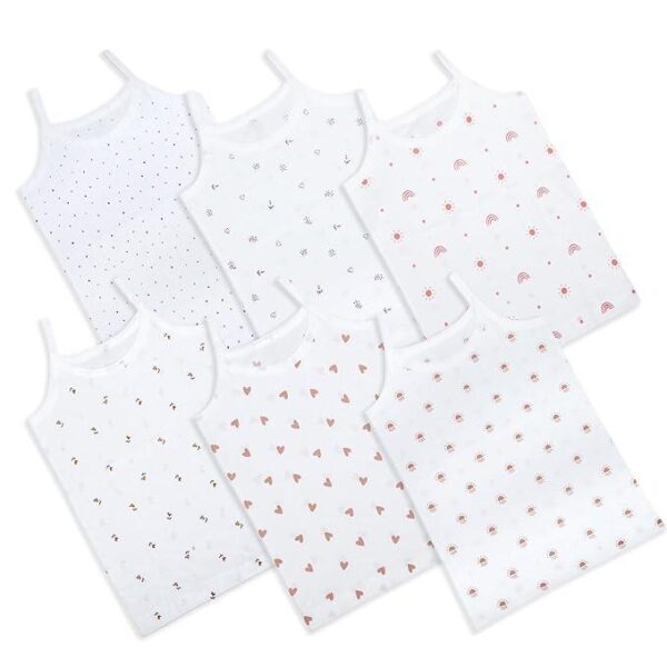 Printed Vest Cotton Inner wear for Baby Girls/Boys Colors Pack of 6