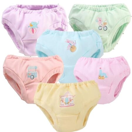 Printed Vest Cotton Inner wear for Baby Girls/Boys Colors Pack of 6 V-shape brief
