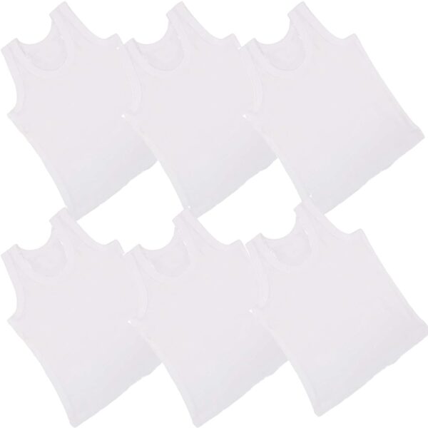 Cotton Inner wear for Baby wear Sleeveless Undershirts for Kids Tank-Tops Toddler Girls/Boys Colors Pack of 6