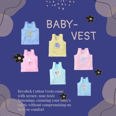 REVOLTEK Printed Vest baniyan Cotton Inner wear for Baby wear Sleeveless Undershirts for Kids Sando ganji Tank-Tops Toddler Girls/Boys Colors Pack of 6