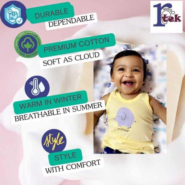 Printed Vest Cotton Inner wear for Baby wear Sleeveless Undershirts for Kids Tank-Tops Toddler Girls/Boys Colors Pack of 6