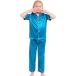 Kid's Pure Satin Full Sleeves Night Suit/Dress for Girls Full Pajama & Top Sleep Suit