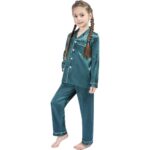 Kid's Pure Satin Full Sleeves Night Suit/Dress for Girls Full Pajama & Top Sleep Suit
