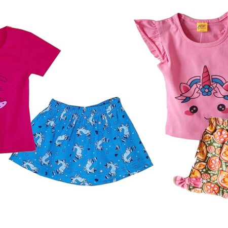 SHLOK'S Girls TOP and Skirts Set