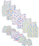 Baby Boy & Girl Cartoon Print Sleeveless Soft Cotton Casual Vest T-Shirt with Shorts Dress for Summer Wear Kids Infant Toddler New Born Baby Clothes (Set of 6)...