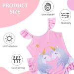 Unicorn Swimming Costume for Kids, One-Piece Skin-Friendly Swim Suit for Kids Girls with Headband Cartoon Swimming Suit for Outdoor Seaside for 1-2 Years Old...