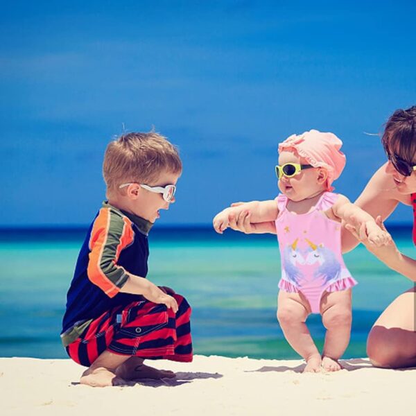 Unicorn Swimming Costume for Kids, One-Piece Skin-Friendly Swim Suit for Kids Girls with Headband Cartoon Swimming Suit for Outdoor Seaside for 1-2 Years Old...