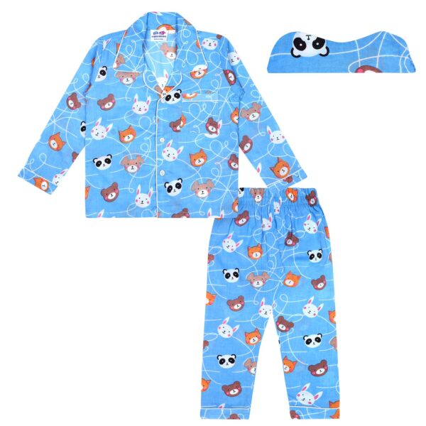 Baby Girl and Baby Boy Animal Print Cotton Full Sleeves Night Suit Shirt and Pant