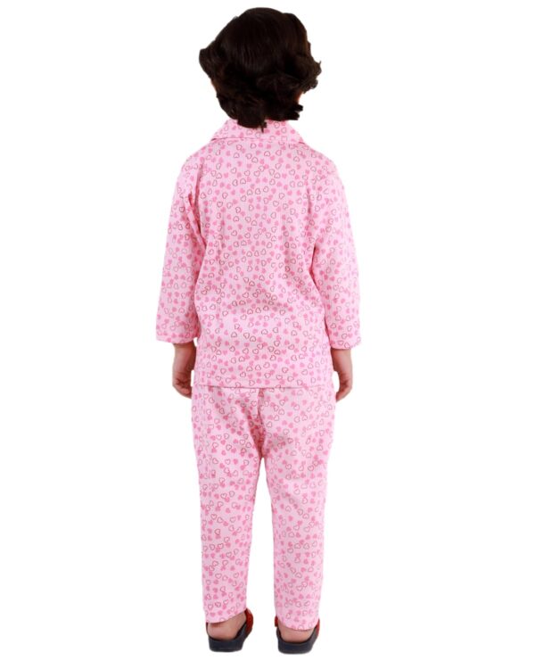 Cotton Blend Thermal Relaxed Night Suit - Full Sleeves, Printed, Collared Neck, Winter Wear For Girls, Boy's, Kids