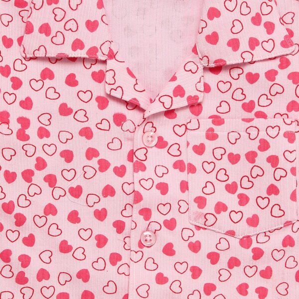 Cotton Blend Thermal Relaxed Night Suit - Full Sleeves, Printed, Collared Neck, Winter Wear For Girls, Boy's, Kids