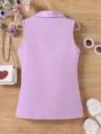 Three Piece Dress for Girls Jacket Top and Shorts Cotton Open Front Suits Set