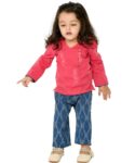Baby Girl Dresses Cotton Clothes Top Pant Set 1 To 4 Years Pink Blue Kids Full Sleeve Festival Ethnic Wear Children Birthday Party Outfit