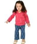 Baby Girl Dresses Cotton Clothes Top Pant Set 1 To 4 Years Pink Blue Kids Full Sleeve Festival Ethnic Wear Children Birthday Party Outfit