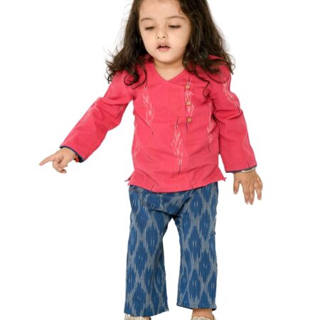 Baby Girl Dresses Cotton Clothes Top Pant Set 1 To 4 Years Pink Blue Kids Full Sleeve Festival Ethnic Wear Children Birthday Party Outfit